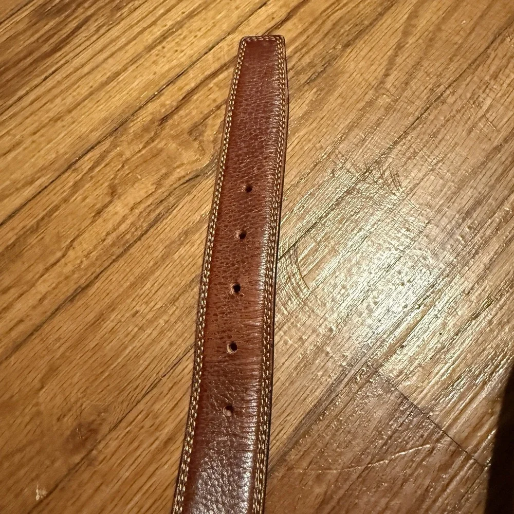 ALTA MODA Patina Tan Italian‎ Leather Belt 42
